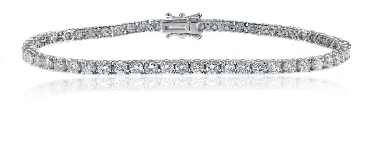 Bracelet - Round Brilliant Cut Diamond Line Bracelet
