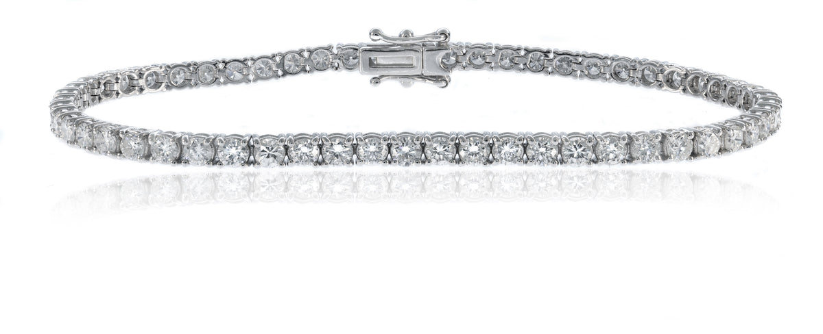 Bracelet - Round Brilliant Cut Diamond Line Bracelet