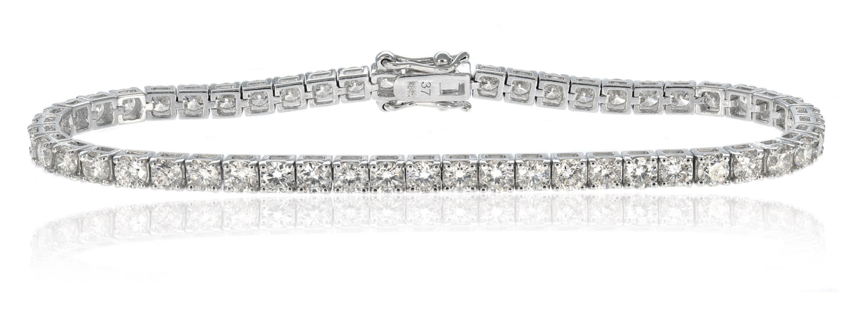 Bracelet - Round Brilliant Cut Diamond Line Bracelet
