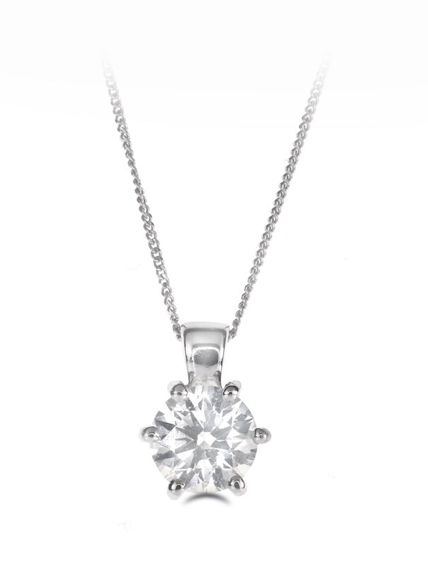 Pendant - Round Brilliant Cut Diamond Solitaire Pendant
