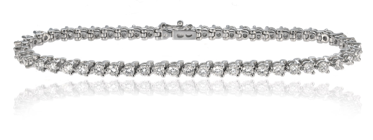 Bracelet - Round Brilliant Cut Diamond Line Bracelet