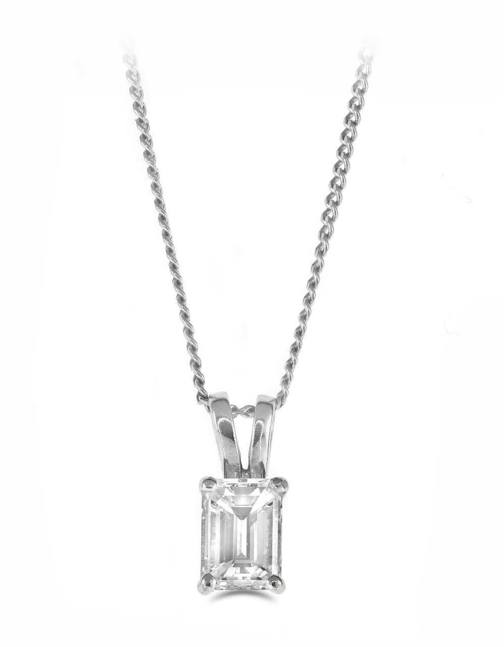 Pendant - Emerald Cut Diamond Pendant