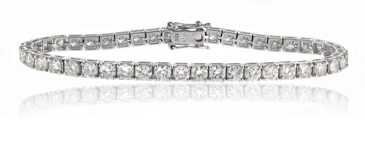 Bracelet - Round Brilliant Cut Diamond Line Bracelet