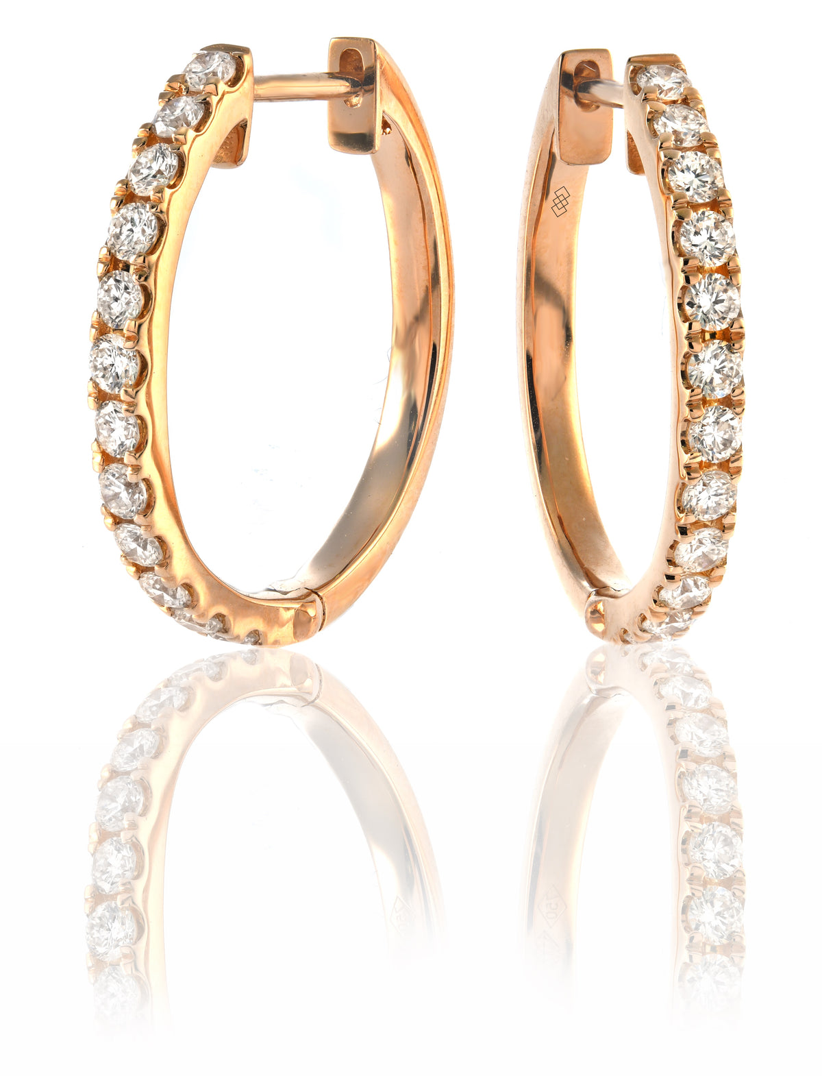 Small Classic Diamond Hoop Earrings