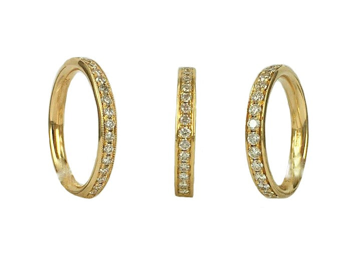 Wedding Band - Grainset Diamond Band 2.60mm-3.00mm